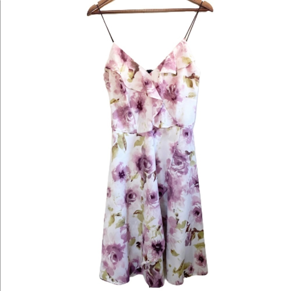 Debshop NWT Floral Surplus Vneck Faux Wrap Spaghetti Strap Plus Size 1x Dress